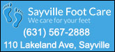 Sayville Foot Care Sponsorship Banner